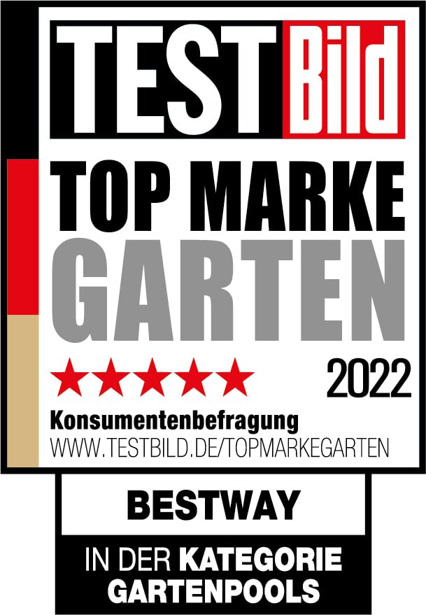 Bestway Steel Pro MAX Frame Pool Komplett-Set mit Filterpumpe Ø 427 x 122 cm, lichtgrau, rund