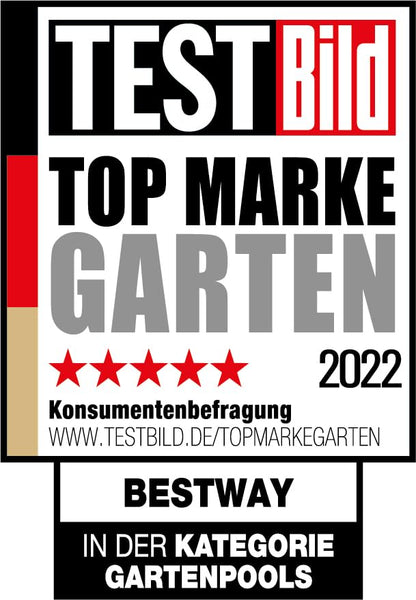 Bestway Steel Pro MAX Frame Pool Komplett-Set mit Filterpumpe Ø 427 x 122 cm, lichtgrau, rund