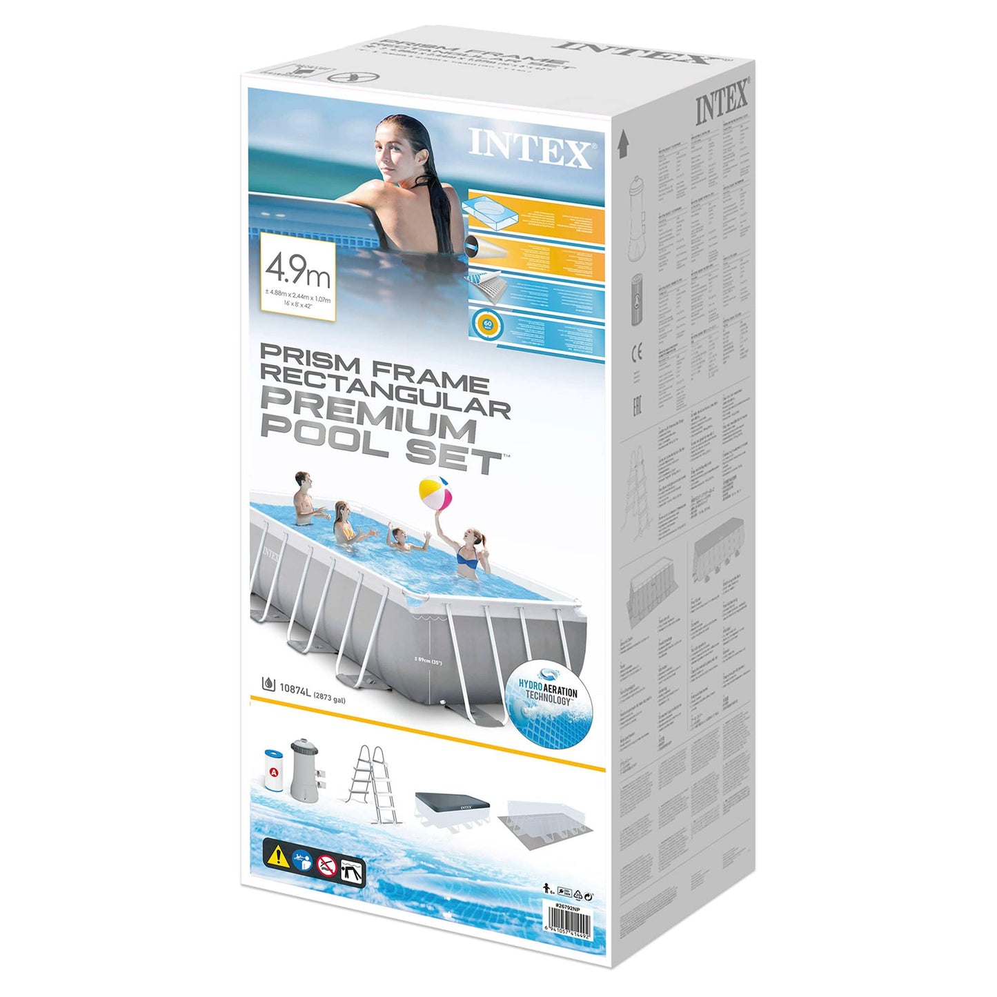 16Ft X 8Ft X 42In Prism Frame Rectangular Pool Set
