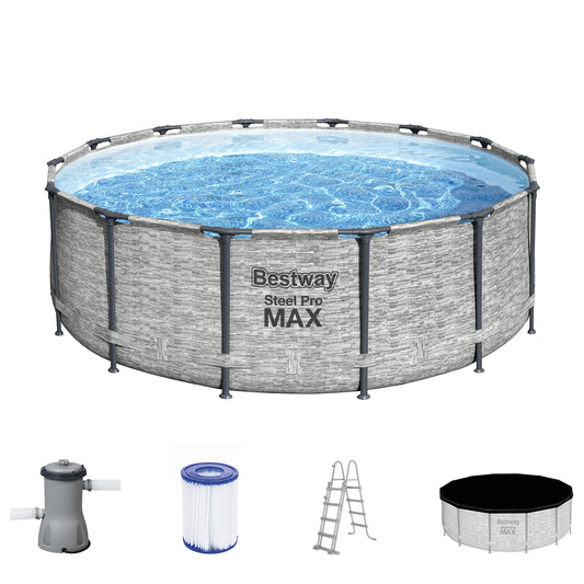Bestway Steel Pro MAX Frame Pool Komplett-Set mit Filterpumpe